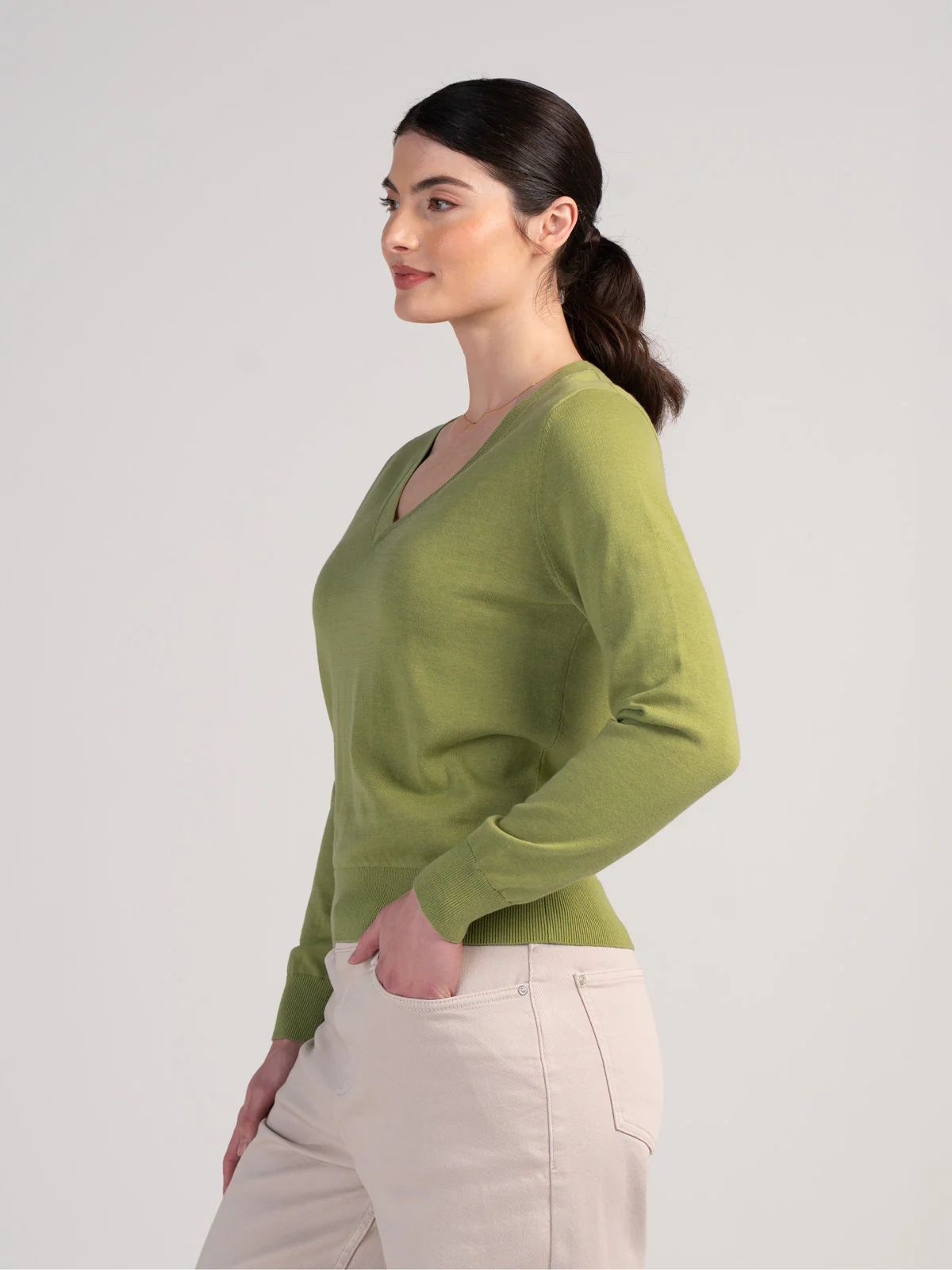 Cotton V Neck Jumper - Image 31