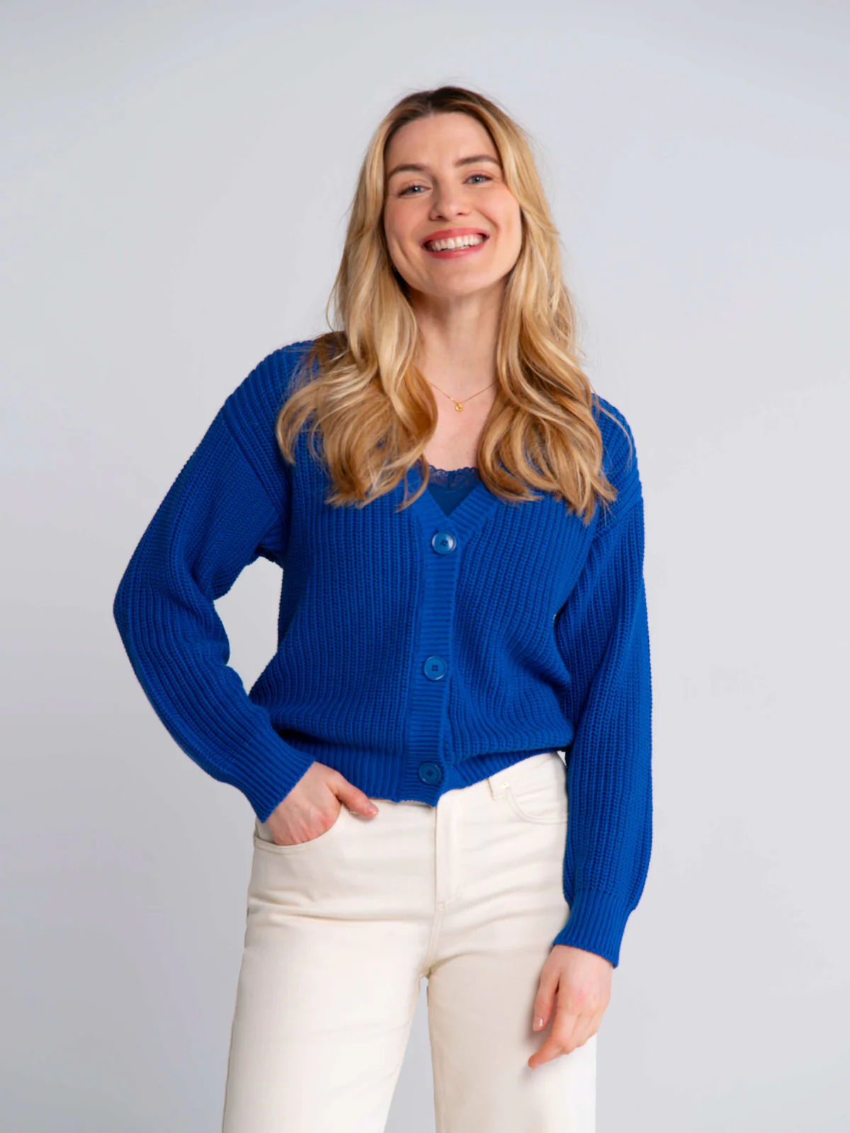 Emma Organic Chunky Knit Cardigan - Image 4