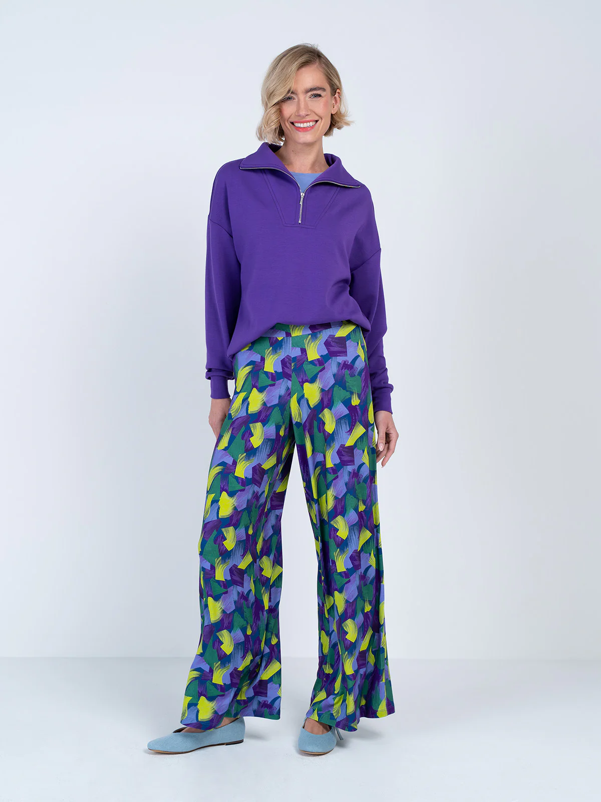 Geo Printed Palazzo Trousers - Image 8