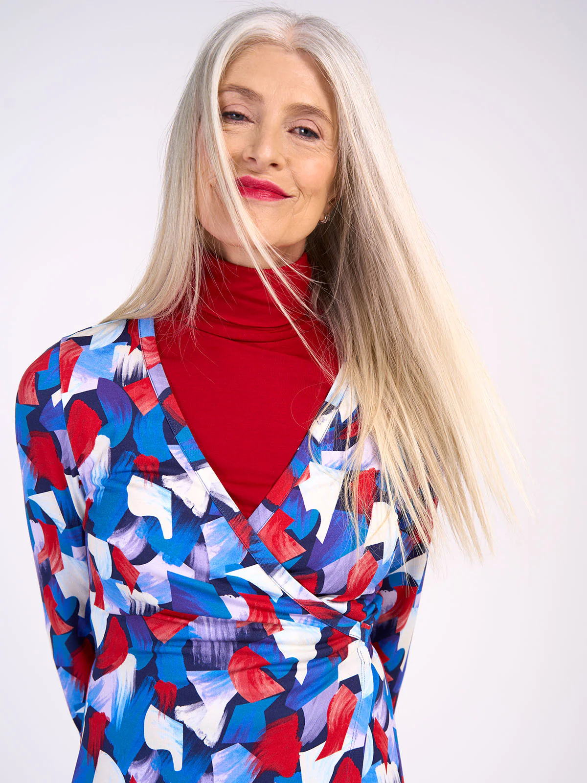 Long Sleeve Printed Wrap Dress - Image 18