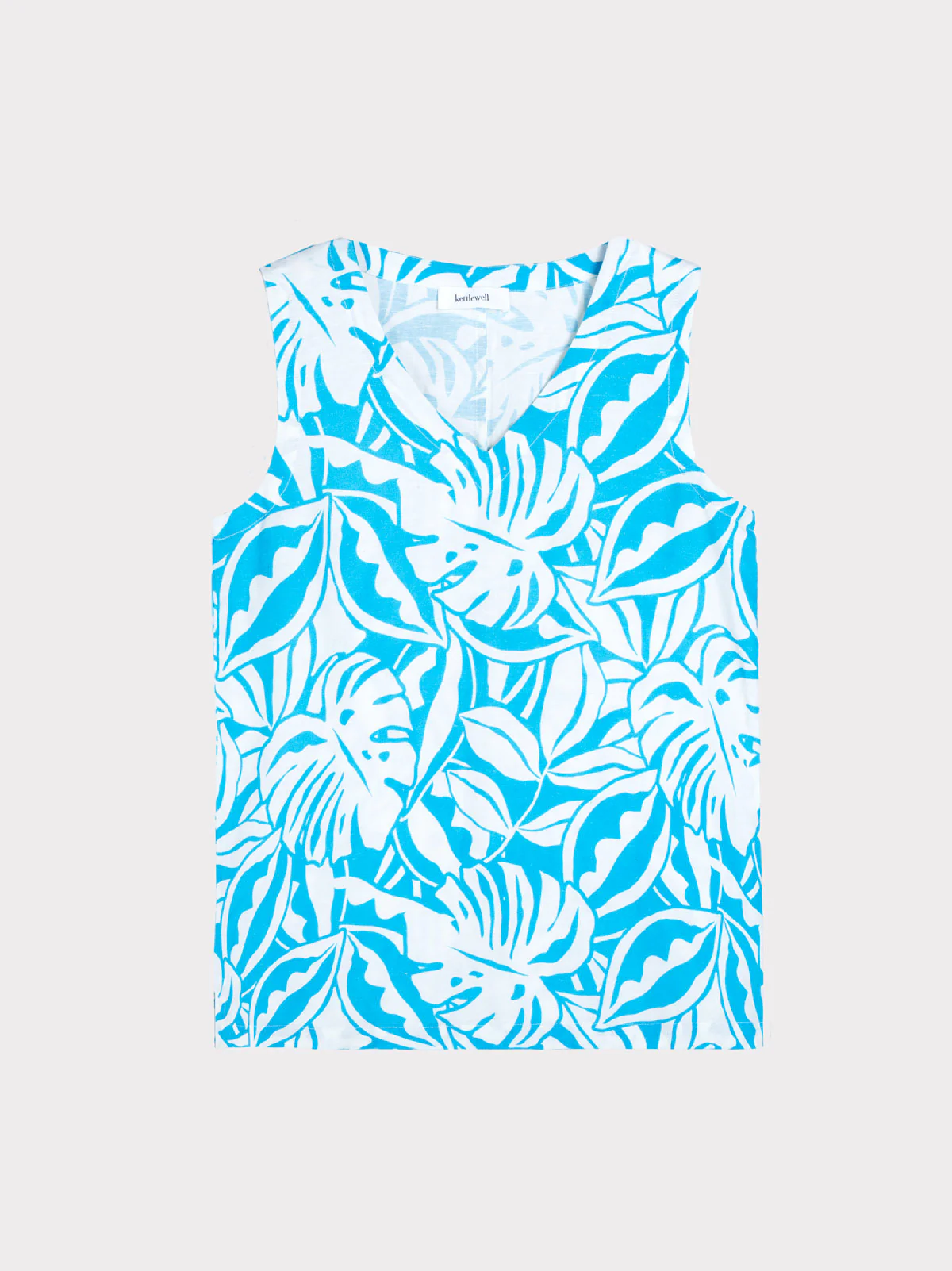 Printed Sleeveless Linen Top - Image 5