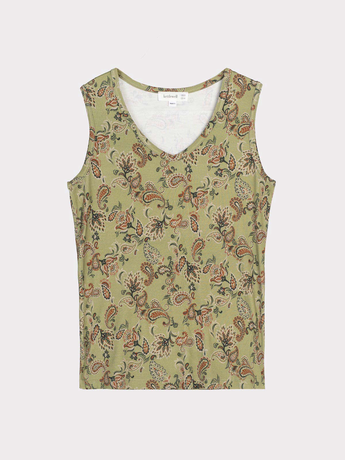 Printed Sleeveless Paisley Top - Image 4