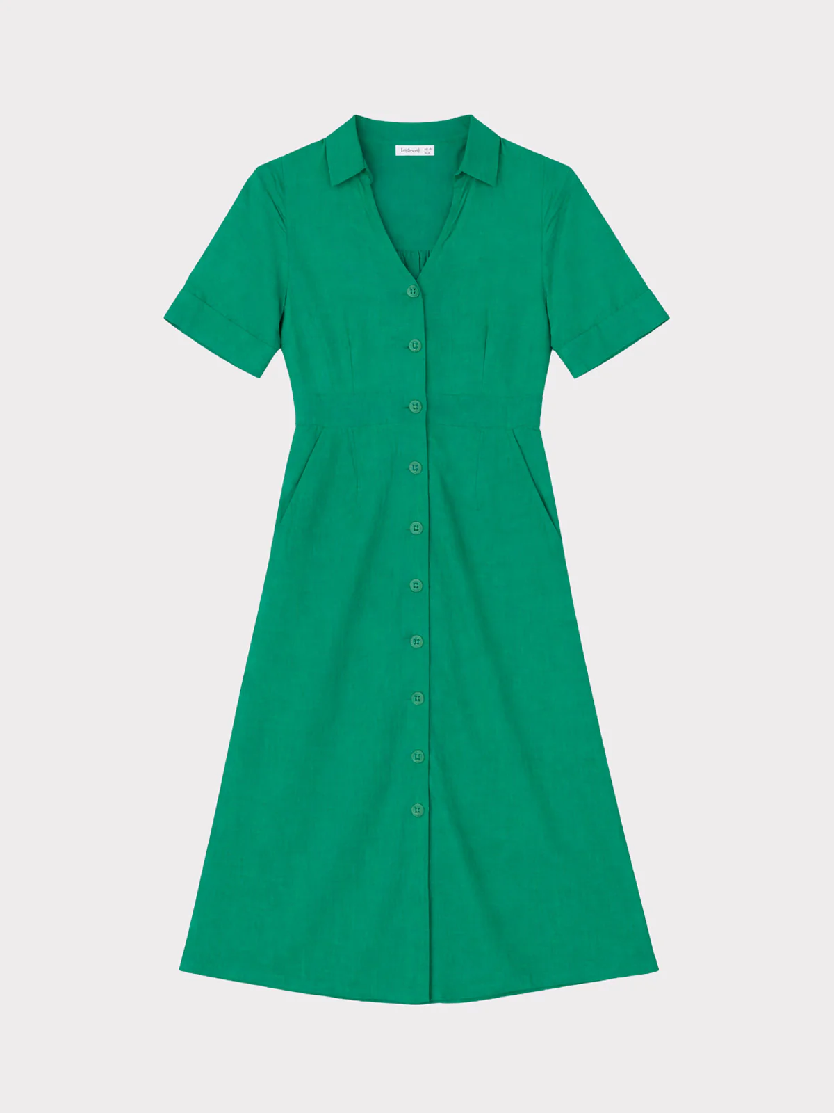 Short Sleeve Linen Shirt Dress - Image 8