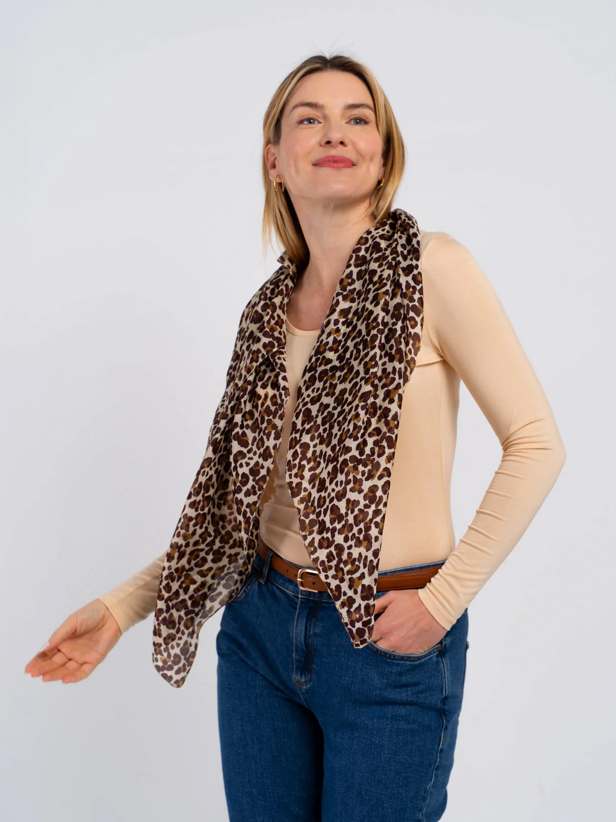 Sylvie Leopard Square Silk Scarf - Image 13