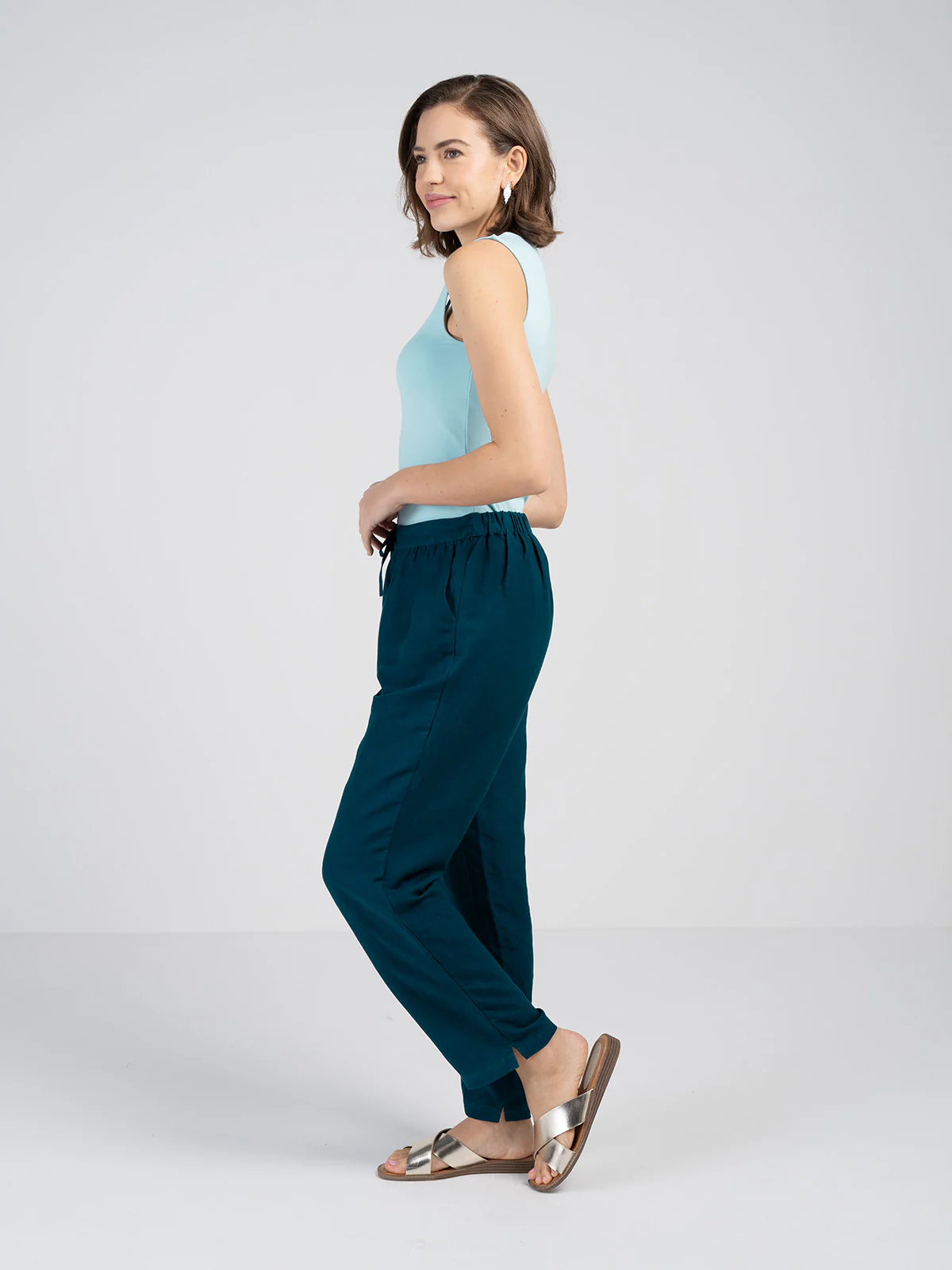 Tapered Linen Trousers - Image 13