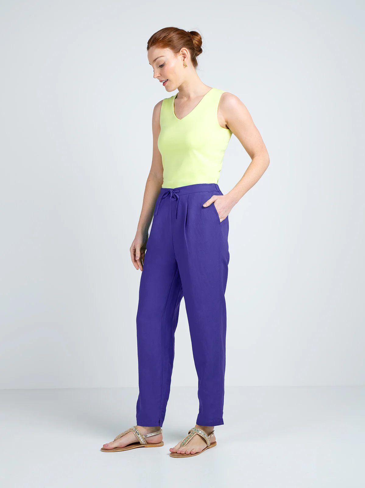 Tapered Linen Trousers - Image 8